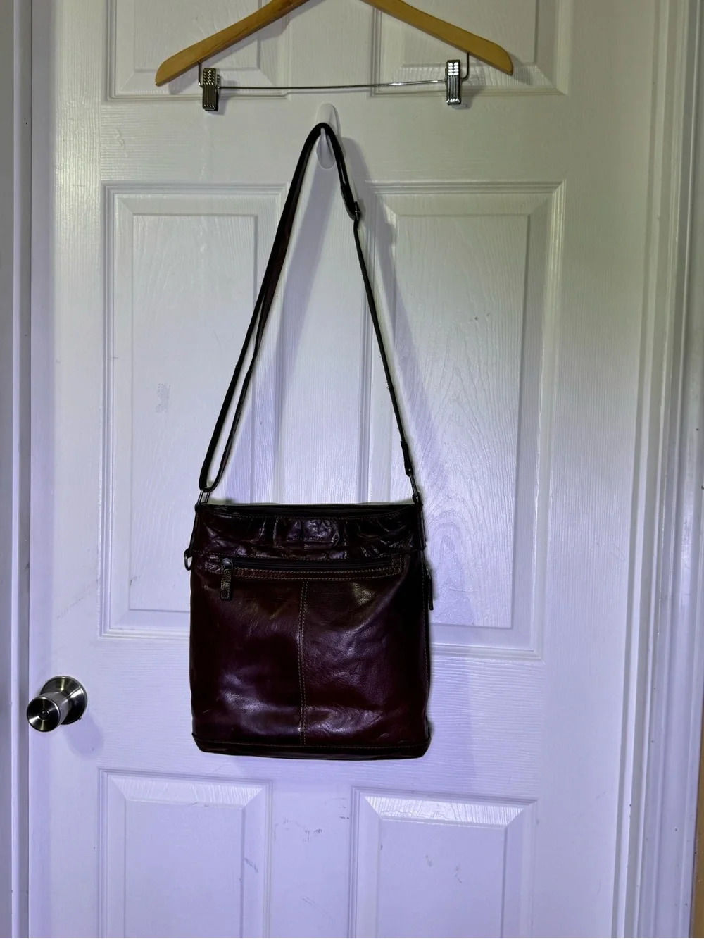 Vintage Jack Georges Genuine Brown Leather Crossbody Messenger Bag